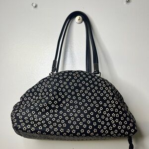 Japanese Designer Indenya Floral Chic Black and White Mini Bag Purse Rare